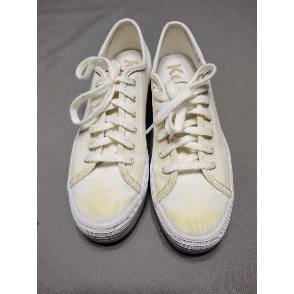 Keds‎ Triple Kick Platform Women 9 Yellow Tie Dye Lace Up Shoes Sneakers Preppy